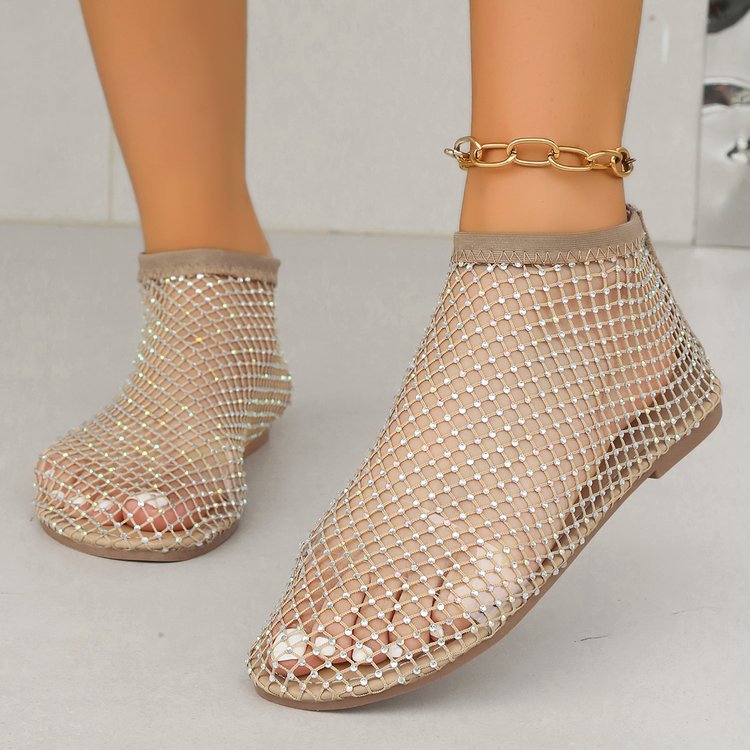 Chaussures dames en filet glamour avec ornements en strass Chic und Stil