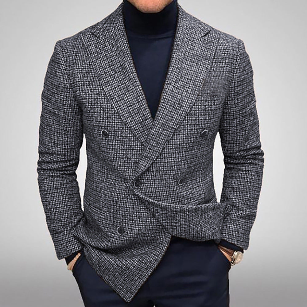 Blazer homme élégant à double boutonnage en tartan moderne Chic und Stil