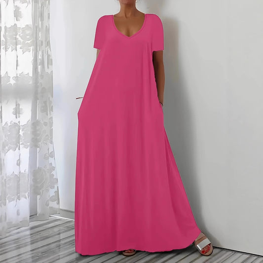 Robe maxi femme avec décolleté en U et poches pratiques Chic und Stil
