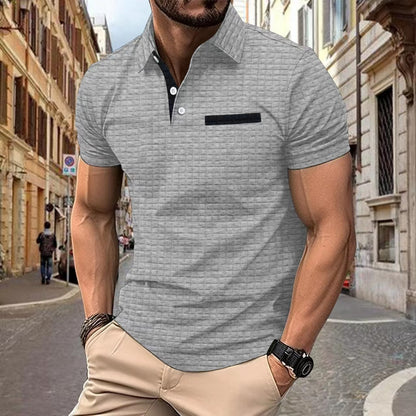 Polo homme en coton structuré à manches courtes avec design moderne Chic und Stil