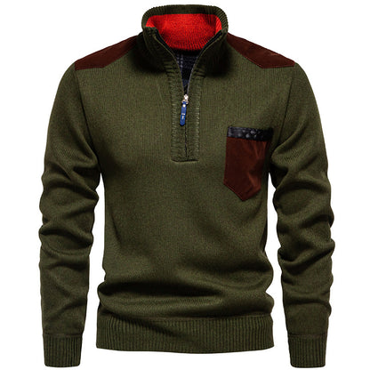 High-quality pullover for men with a high collar and zipper Chic und Stil