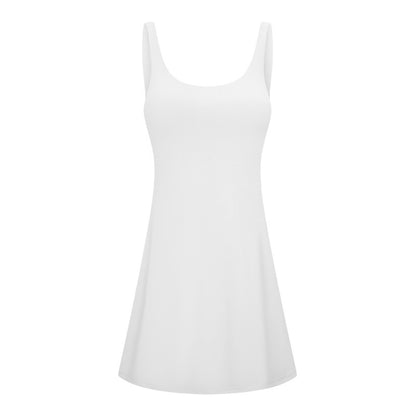 Robe de loisirs pour dames avec décolleté rond profond et silhouette évasée Chic und Stil