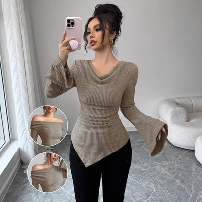 Chemise à manches longues pour femmes avec structure côtelée et manches larges Chic und Stil