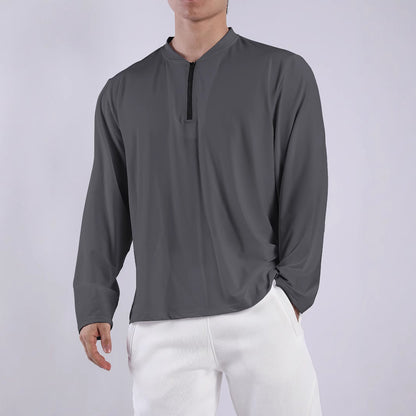 Functional long-sleeve shirt for men with high collar and zipper Chic und Stil