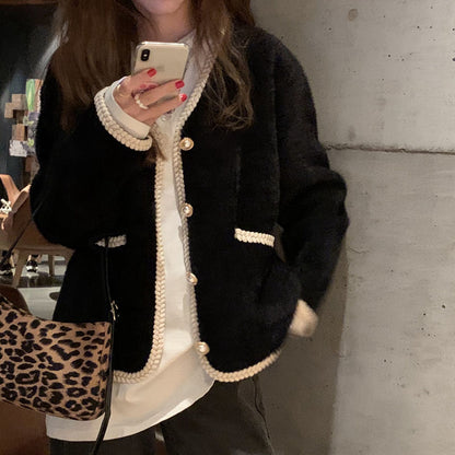 Dames élégant cardigan avec des accents décoratifs de perles Chic und Stil