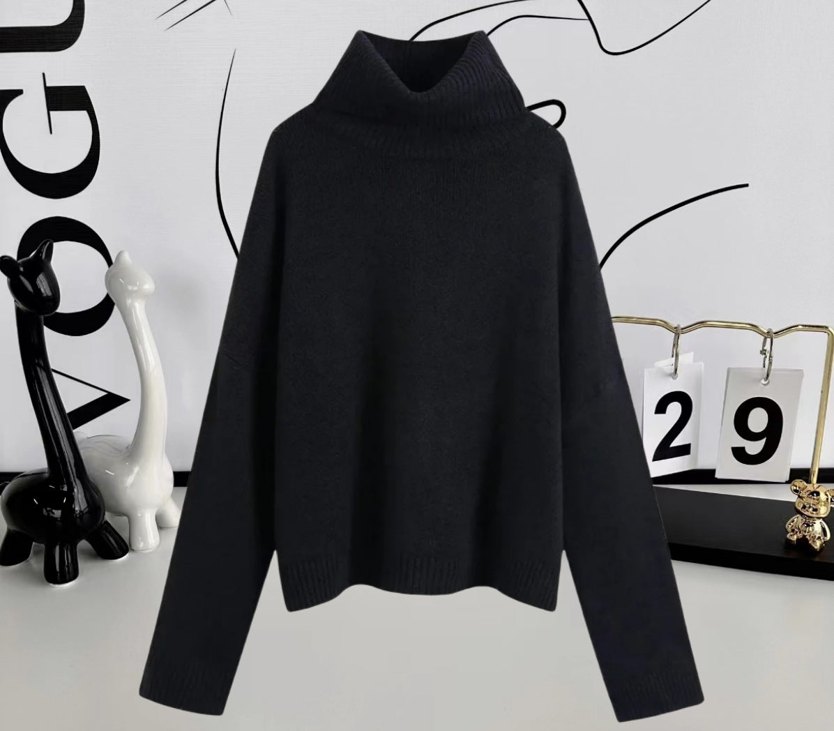 Pull en col roulé confortable pour femmes en laine de haute qualité Chic und Stil