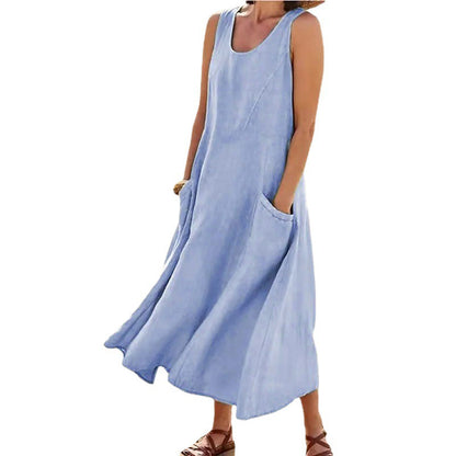 Robe d'été A-line décontractée pour femmes avec poches Chic und Stil