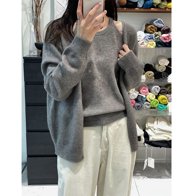 Cardigan en laine chaud pour femmes avec une coupe moderne et des manches décontractées Chic und Stil
