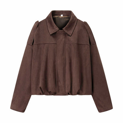 Damen Übergangsjacke mit voluminösen Ärmeln und eleganter Kapuze Chic und Stil