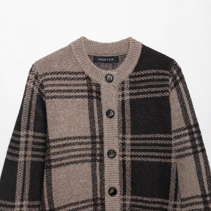 Dames Chic bouton écossais pull Chic und Stil