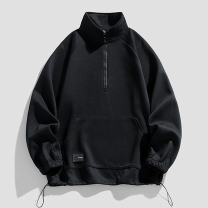 Pull-over à manches longues pour hommes avec ouverture zippée courte Chic und Stil