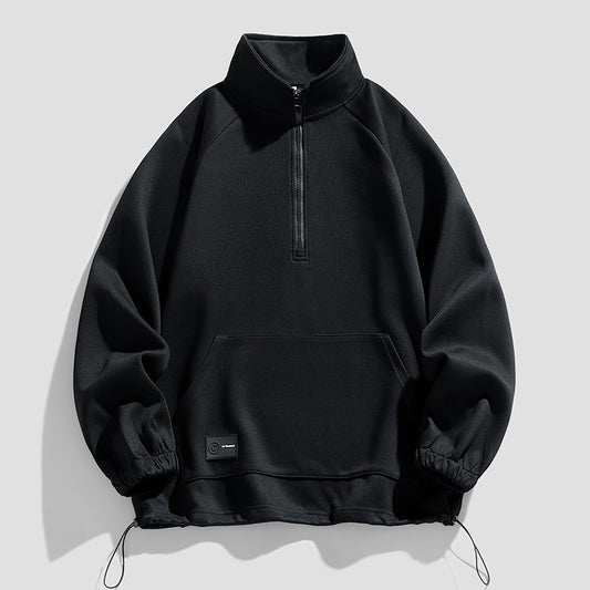 Pull-over à manches longues pour hommes avec ouverture zippée courte Chic und Stil