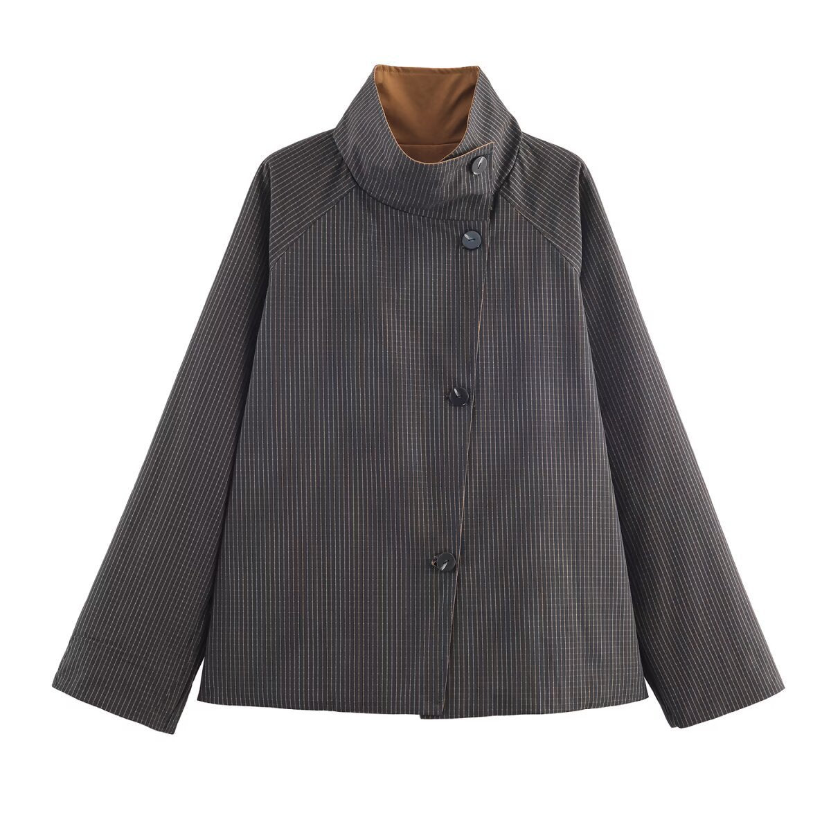 Dames élégante veste de transition avec des boutons décoratifs et un col montant moderne Chic und Stil