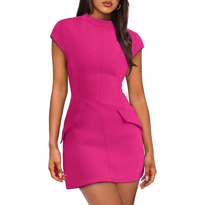 Robe ajustée pour femmes avec manches courtes et poches pratiques Chic und Stil