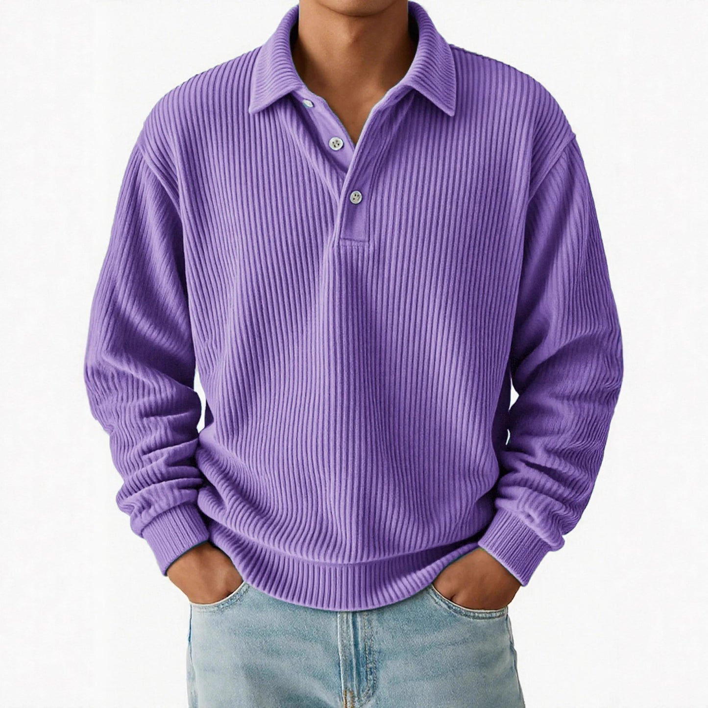 Men's polo with ribbed texture and classic collar Chic and Style