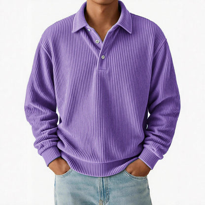 Men's polo with ribbed texture and classic collar Chic and Style