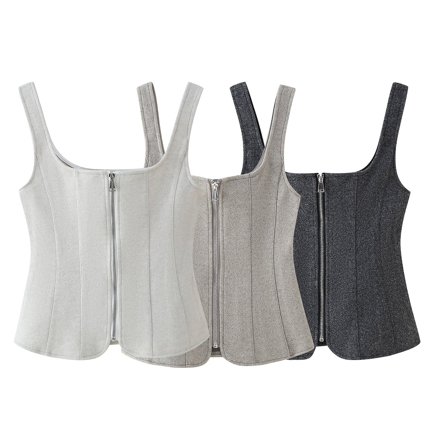 Dames Hautement ajusté Bustier haut avec fermeture éclair élégante Chic und Stil