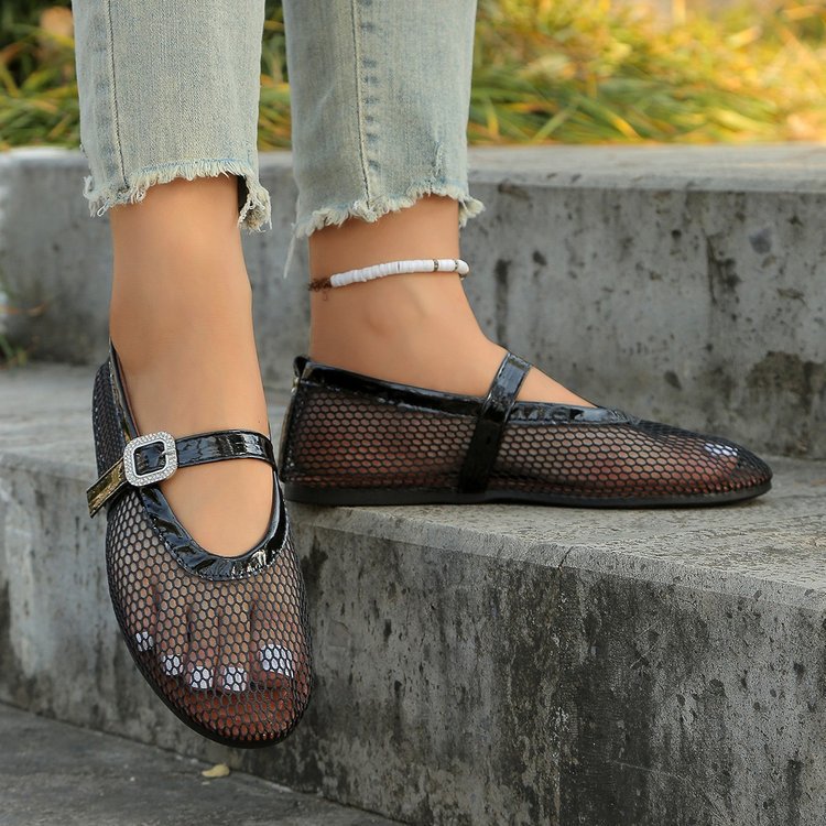 Ballerines élégantes pour dames avec design en maille respirante et bandoulière à la mode Chic und Stil