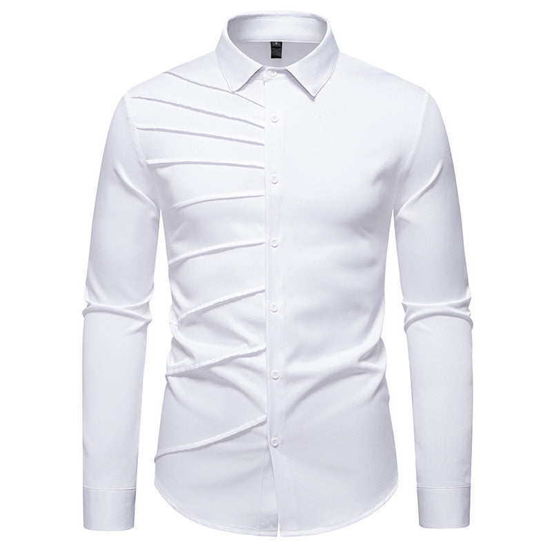 Chemise à manches longues pour homme avec design côtelé à la mode Chic und Stil
