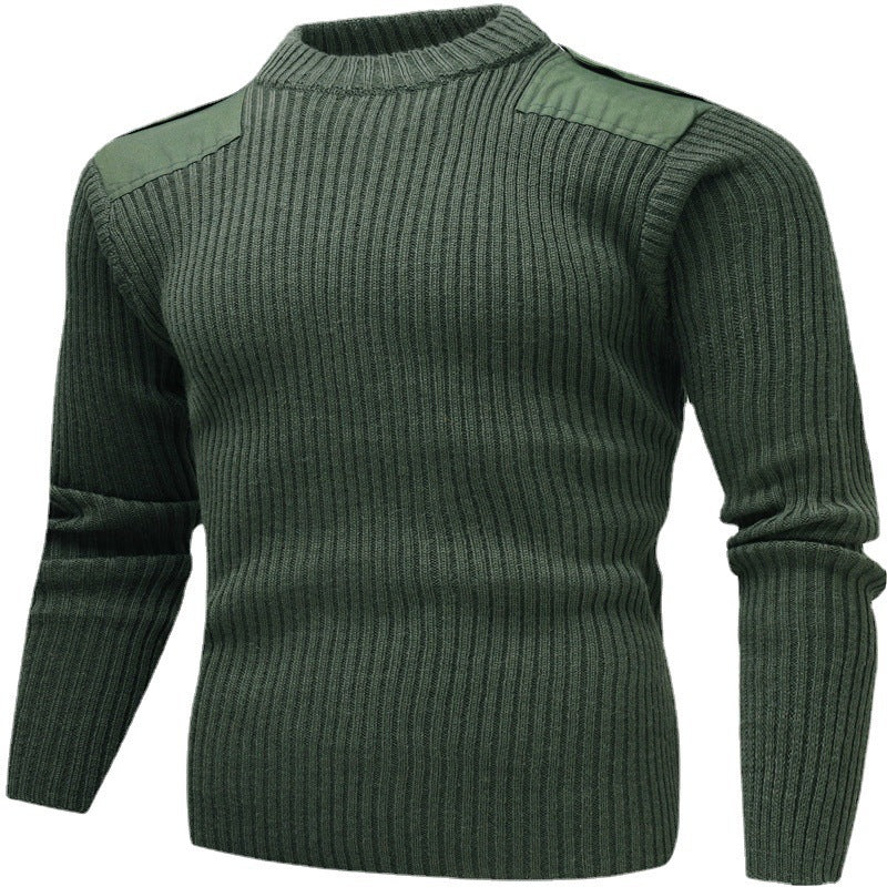 Pull en tricot pour hommes avec décolleté en V et détails décoratifs sur les épaules Chic und Stil