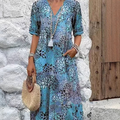 Robe midi décontractée pour femmes avec poches latérales Chic und Stil