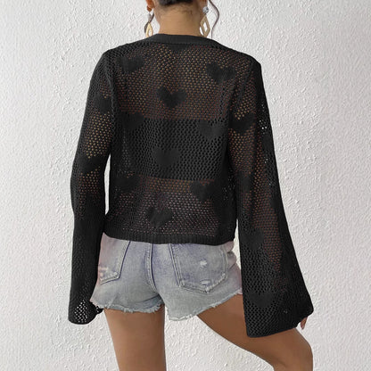 Dames Crochets Plage Couverture Cardigan Chic und Stil