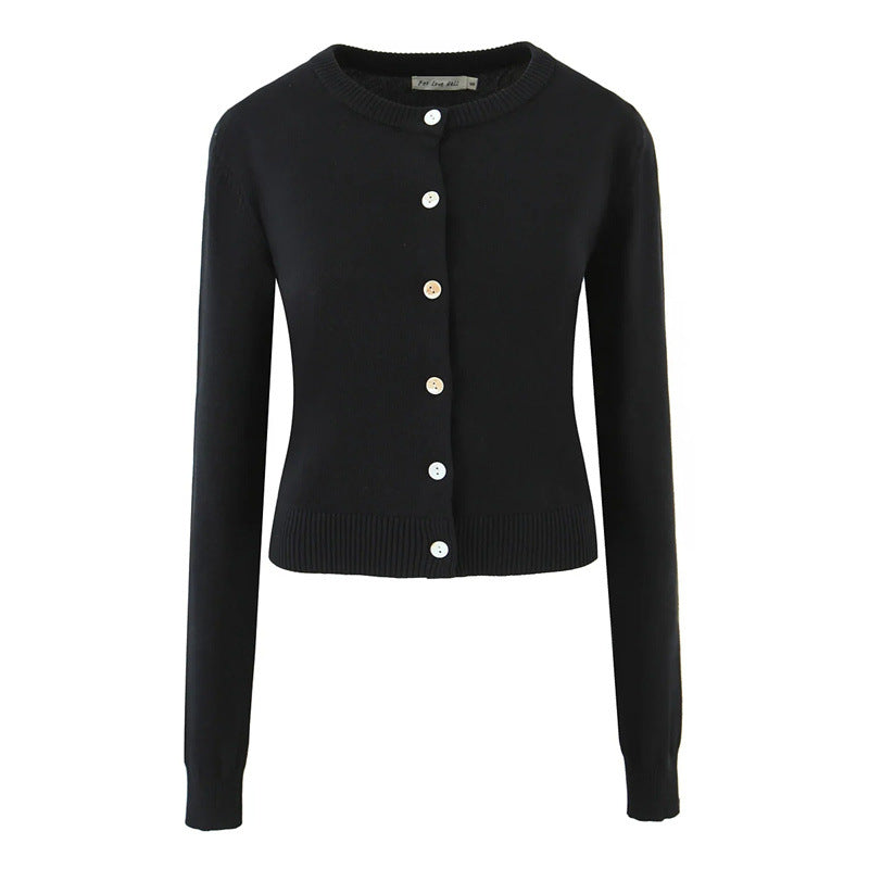 Dames cardigan durable avec fermeture à boutons et encolure ronde Chic und Stil