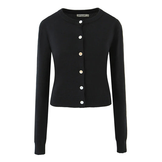 Dames cardigan durable avec fermeture à boutons et encolure ronde Chic und Stil