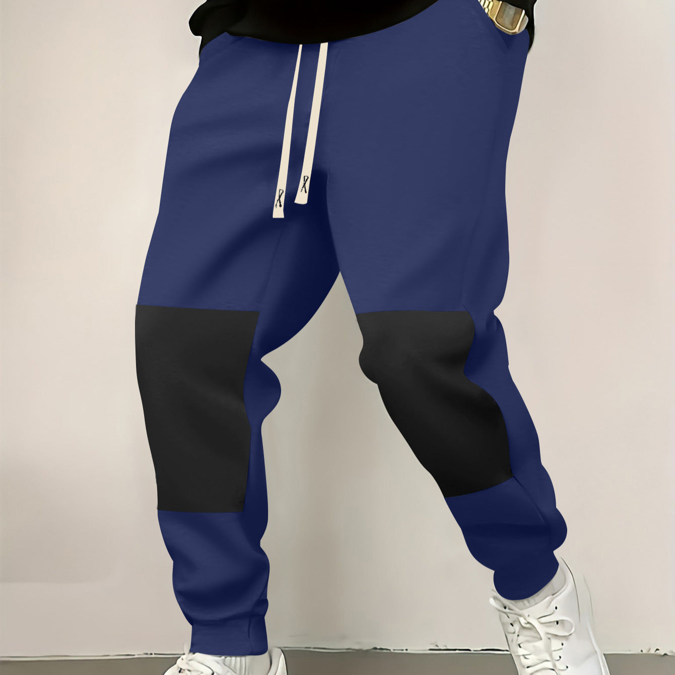 Chic and stylish men's athletic pants with modern color-block elements