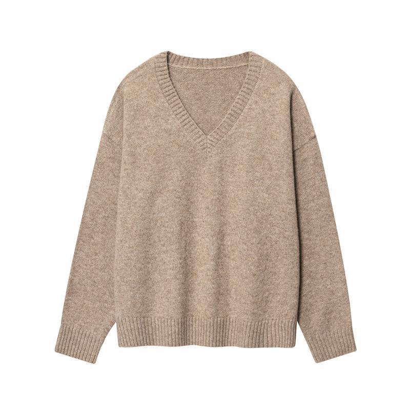 Dames Cachemire-V-décolleté Pull Chic und Stil