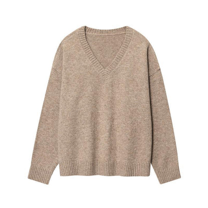 Dames Cachemire-V-décolleté Pull Chic und Stil