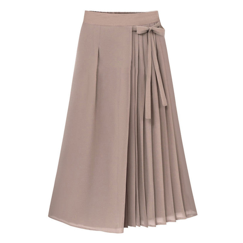 Elegant pleated skirt for women with side belt at the waist Chic und Stil