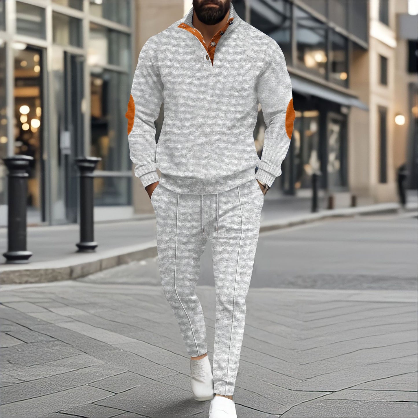 Sport leisure set for men with innovative cut and trendy knot details Chic and Style