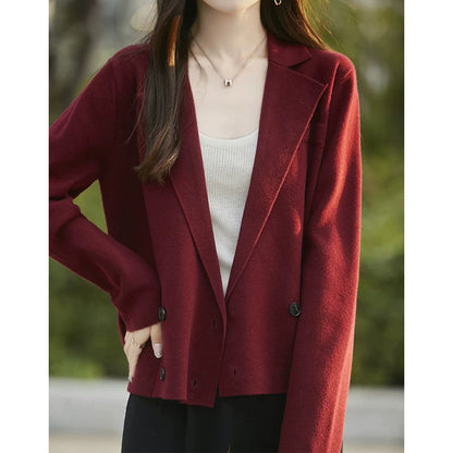 Veste croisée à double boutonnage pour femme Chic und Stil à coupe décontractée