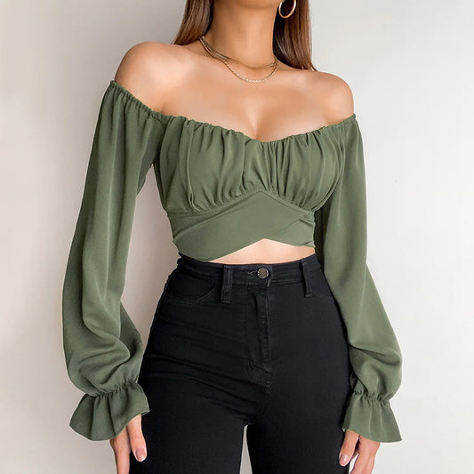 Blouse femme off-shoulder avec fronces et manches longues Chic und Stil
