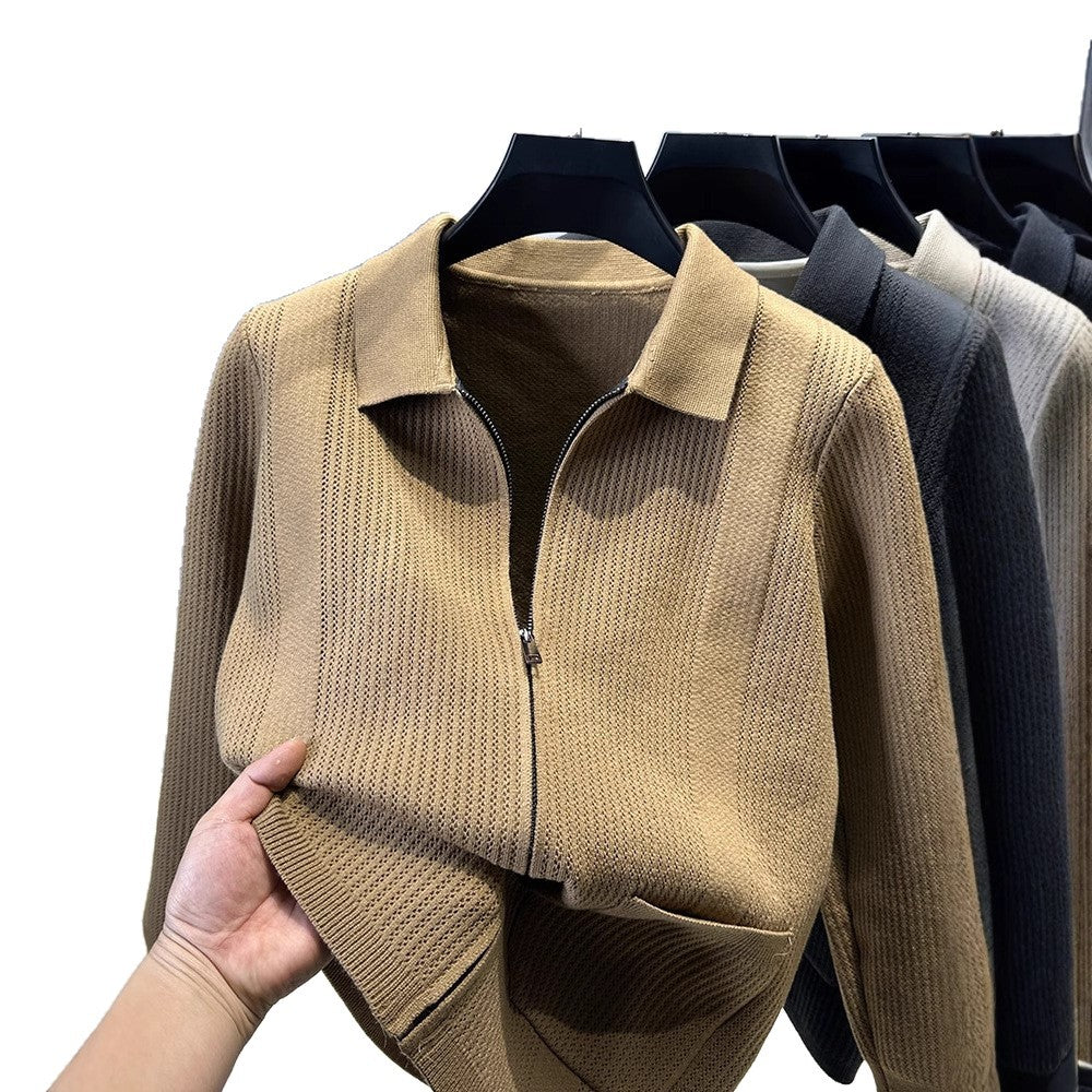 Pull femme avec fermeture éclair texturée et col classique Chic und Stil