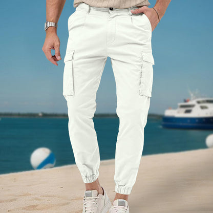 Casual cargo pants for men with elastic waistband and practical pockets Chic und Stil