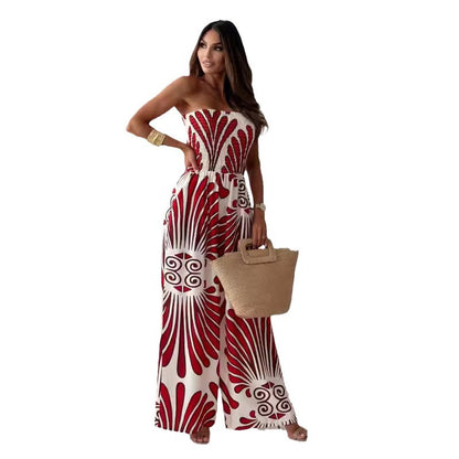 Ladies Sleeveless Wide Pants Chic and Style