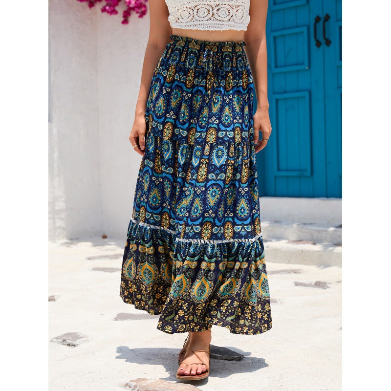 Robe maxi boho femme avec design à volants Chic und Stil