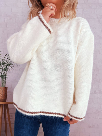 Pull ample décontracté pour femmes avec un design de couleurs bloquées Chic und Stil