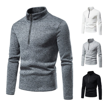 Sporty pull for men with a modern high collar and practical zip details Chic and Style