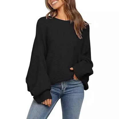 Pull en maille surdimensionné confortable pour femmes avec des manches largement coupées Chic und Stil