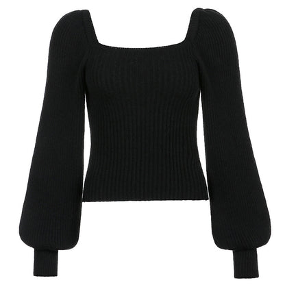 Femme Pull cropped avec des manches volumineuses et une structure côtelée Chic und Stil