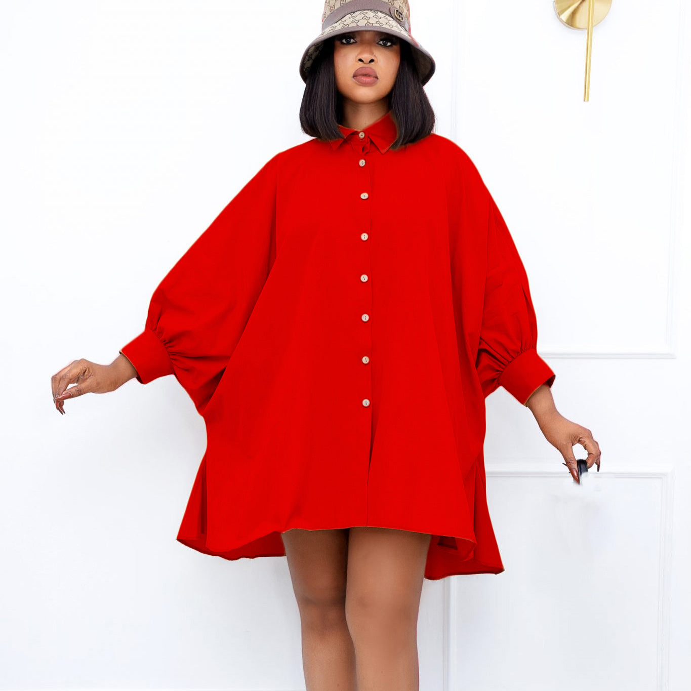 Chemise blouse oversize confortable pour femmes avec des manches en forme de ballon Chic und Stil