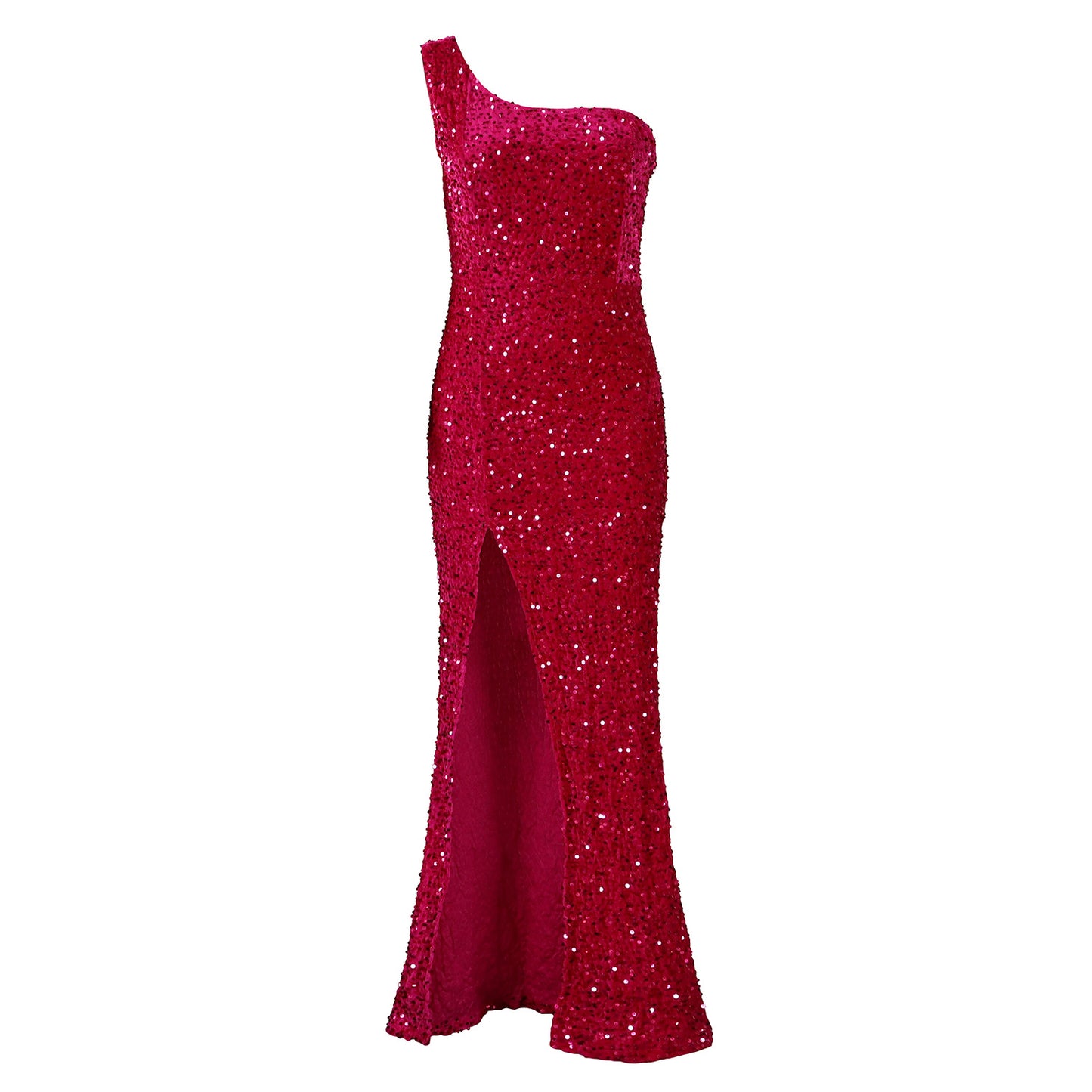 Robe de soirée scintillante pour femmes avec décolleté asymétrique Chic und Stil