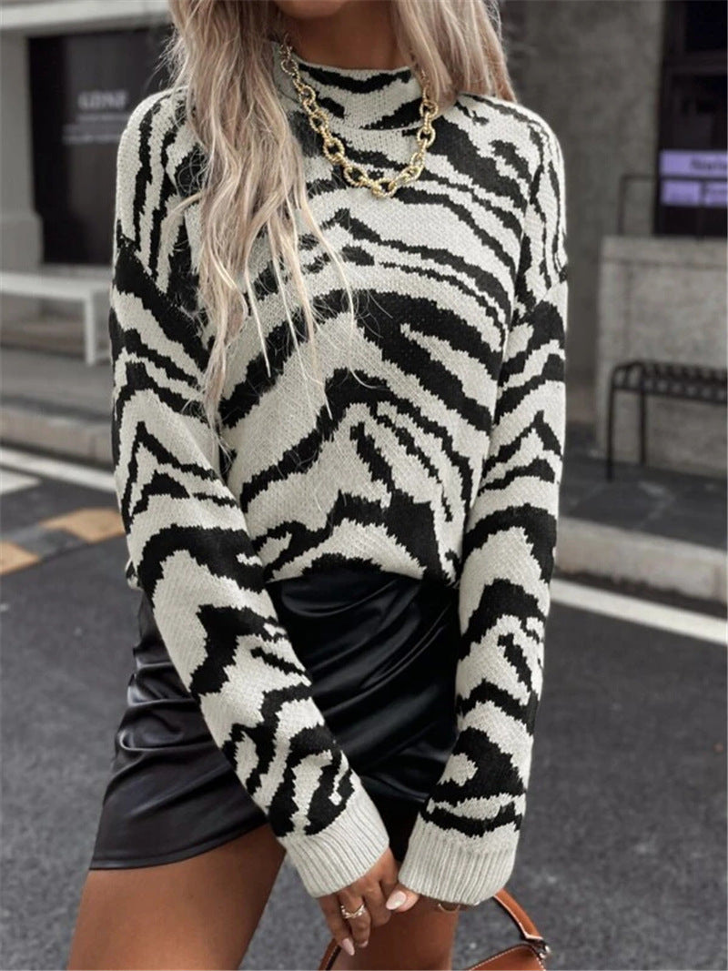 Pull moderne pour femmes avec motif zèbre Chic und Stil