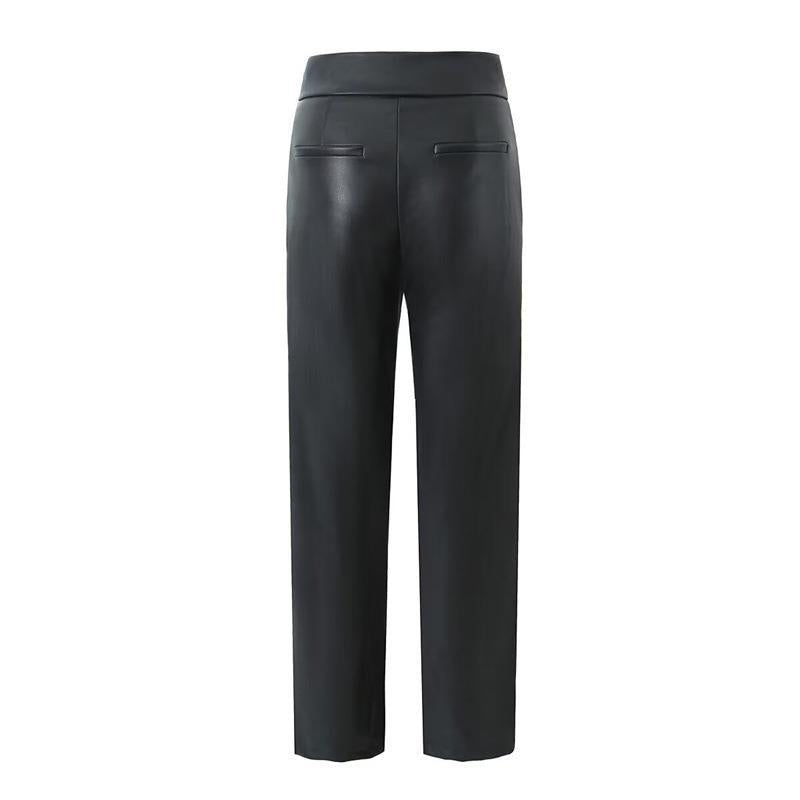 Faux leather pants for women with an elegant cut and charming details Chic and Style