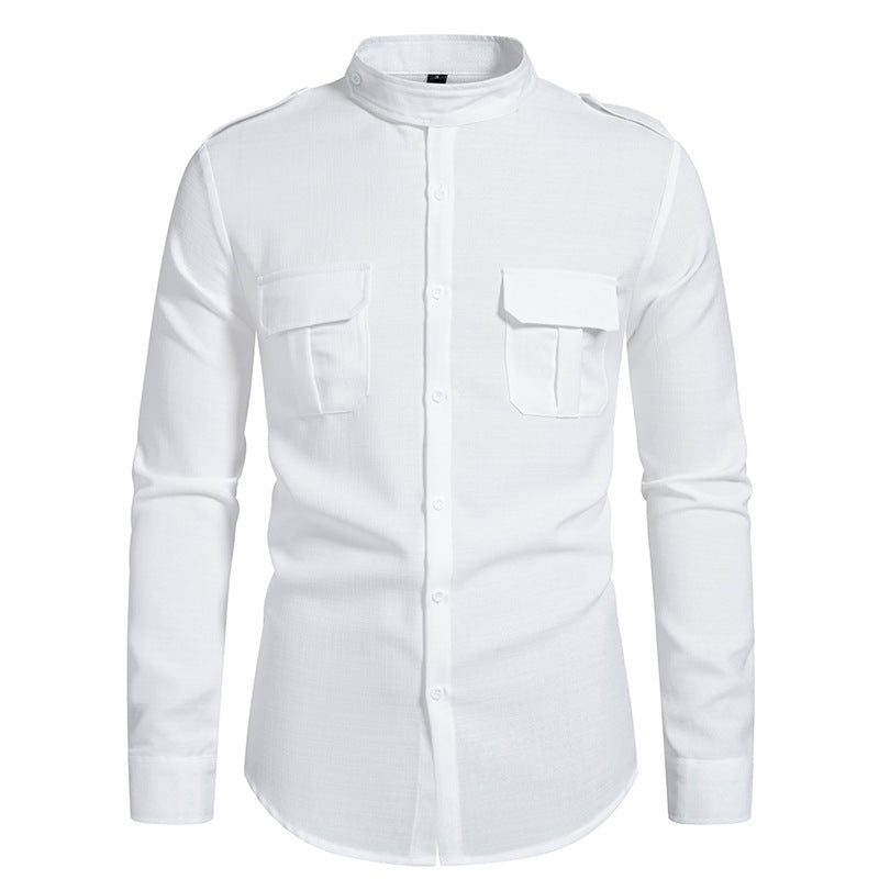 Chemise élégante à manches longues pour hommes avec poches poitrine pratiques Chic und Stil