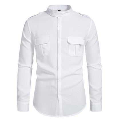 Chemise élégante à manches longues pour hommes avec poches poitrine pratiques Chic und Stil