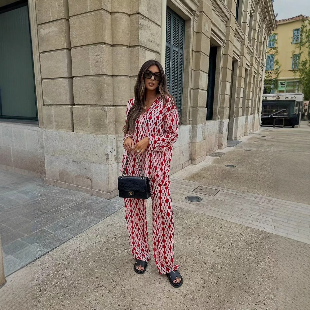 Wide Palazzo Pants for Women with Modern Geometric Pattern Chic and Style